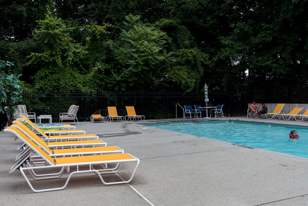 Sparkling swimming pool at Old Mill Townhomes in Lynchburg, Virginia