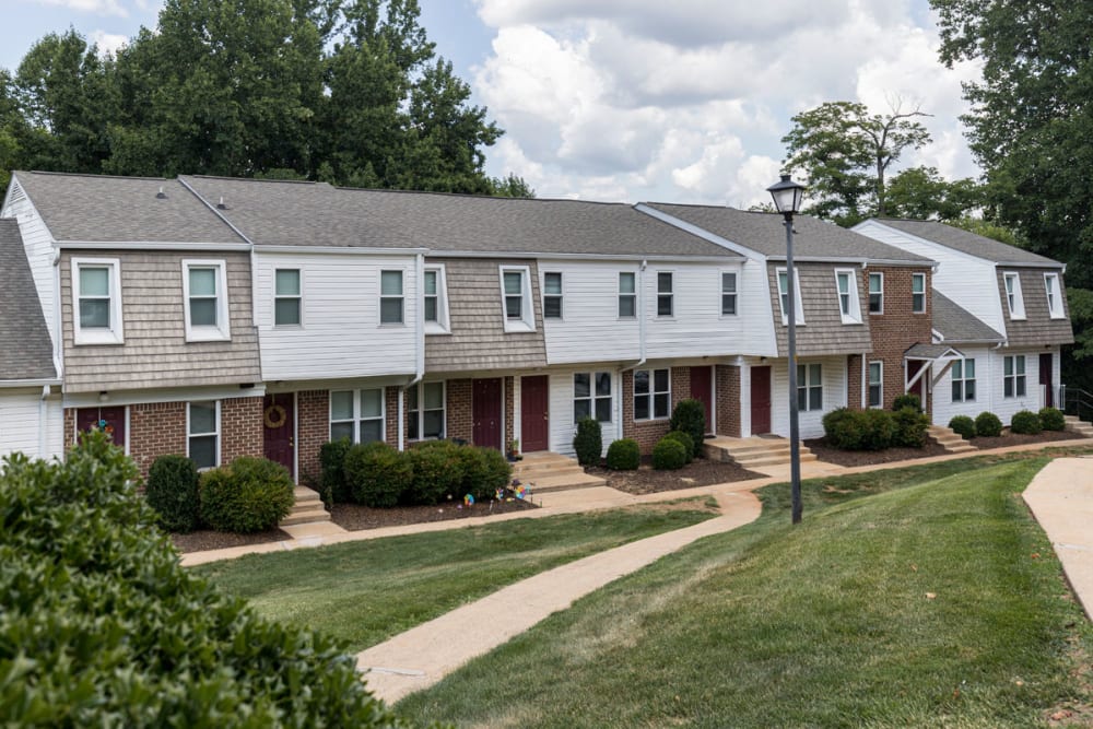 Exterior view of Old Mill Townhomes in Lynchburg, Virginia