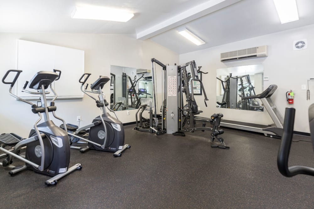 Fitness center at Old Mill Townhomes in Lynchburg, Virginia