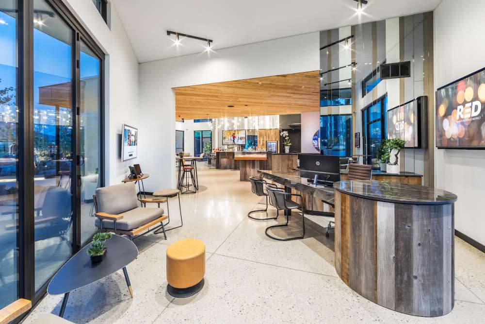 Reception desk at Reno Experience District in Reno, Nevada