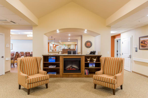 A memory care community common room at Touchmark on West Century in Bismarck, North Dakota
