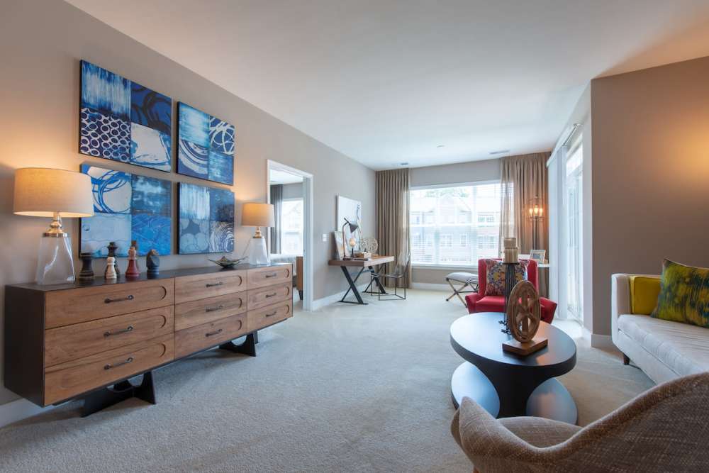 Living Room at The Elms at Signal Hill Station in Manassas, Virginia