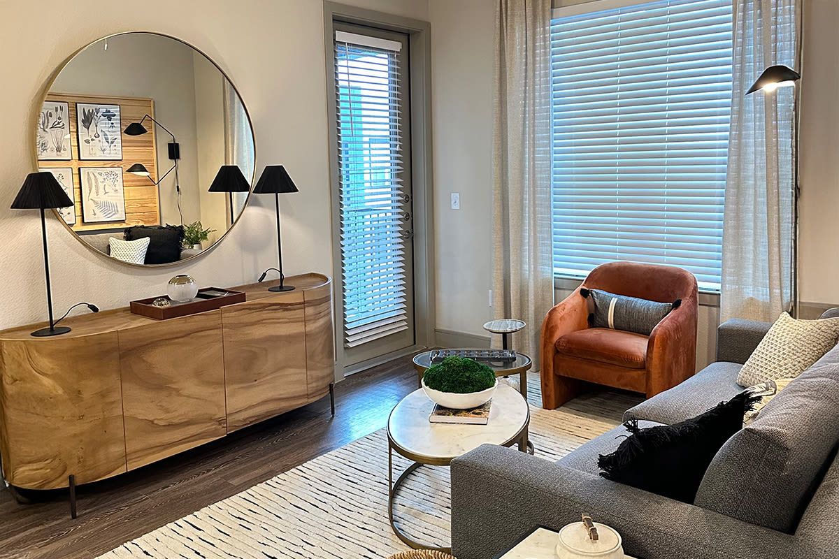 Living Room at One90 Gateway in Plano, Texas.