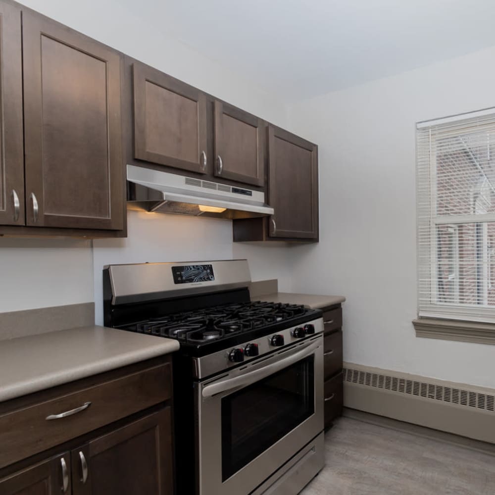 Model kitchen at Community Meadows Apartments in Camden, New Jersey
