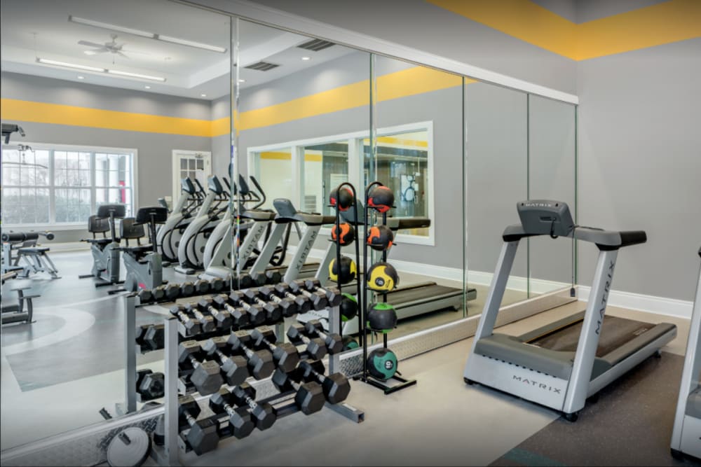 Fitness center at Ellington Metro West in Westborough, Massachusetts