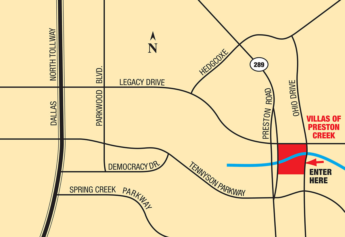 Map of Villas of Preston Creek