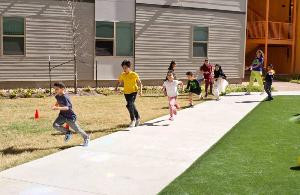Children playground in the community ground at Parker Lane Apartments in Austin, Texas 