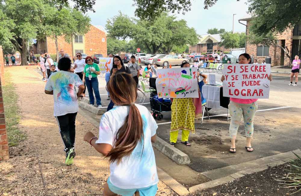 Kids playing at Sierra Vista Apartments in Austin, Texas