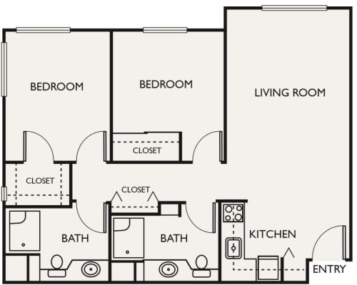 Assisted Living Two Bedroom II at Northgate Plaza in Seattle, Washington
