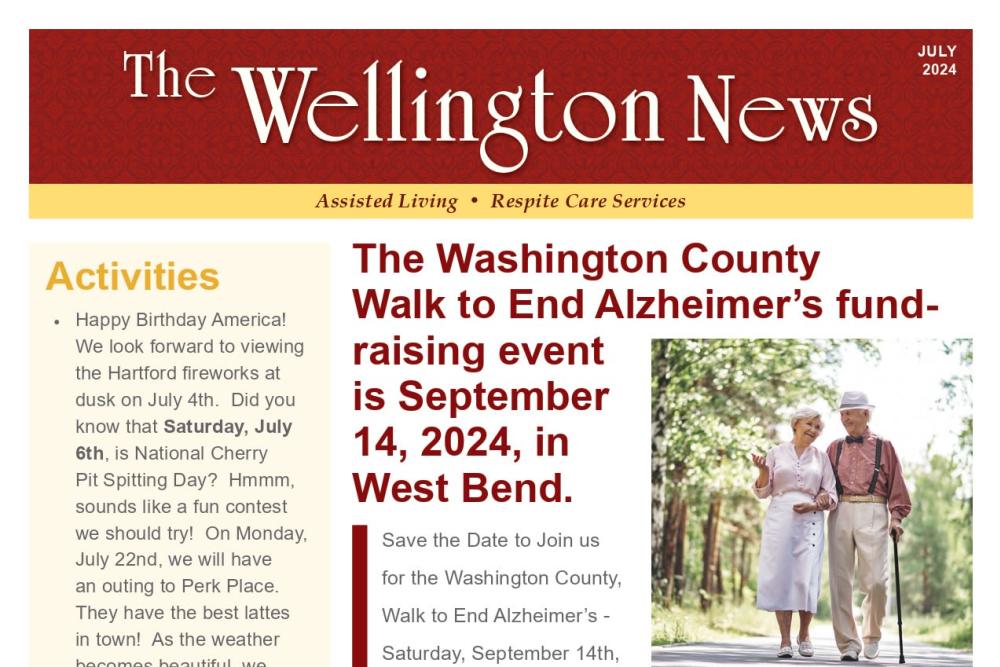 July 2024 Newsletter at Wellington Place at Hartford in Hartford, Wisconsin