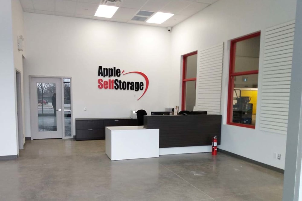 Interior of the leasing office at Apple Self Storage - Leamington in Leamington, Ontario