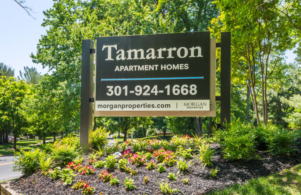 Entry sign for Tamarron Apartment Homes