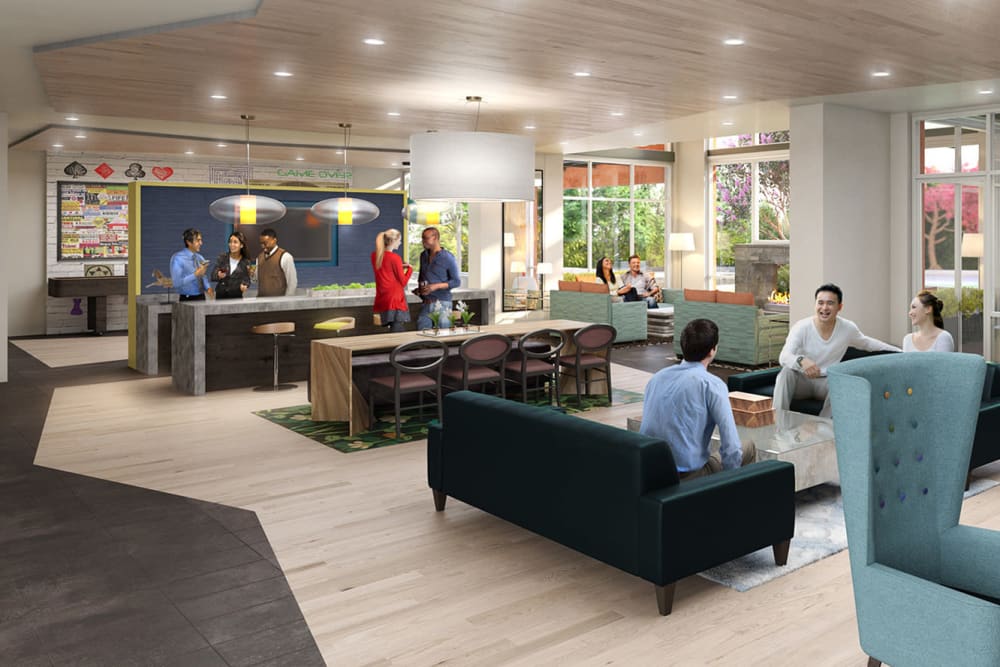 A spacious and modern clubhouse at Solaire 8250 Georgia in Silver Spring, Maryland