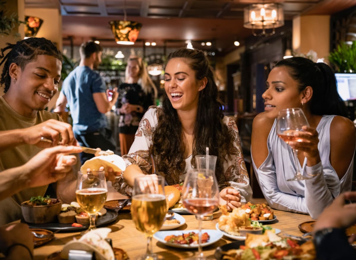 Residents out for dinner in the neighborhood of Waterford Harbour in Groveport, Ohio