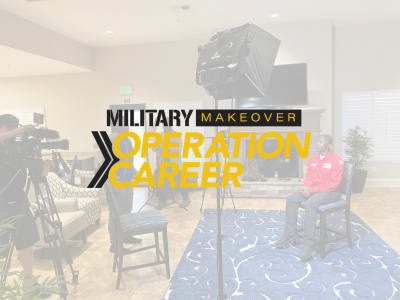 Behind the scenes at the Military Makeover Operation Career shoot. 