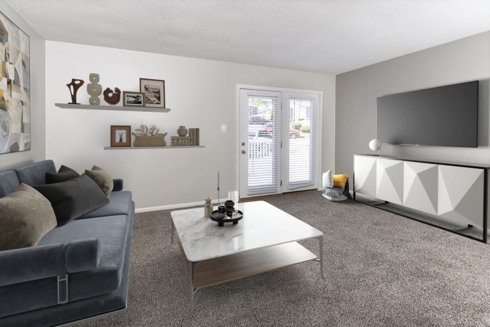 Large living area, ground floor with wood style vinyl at Homewood Heights Apartment Homes in Birmingham, Alabama