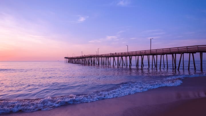 Virginia Beach sunset at the oceanfront