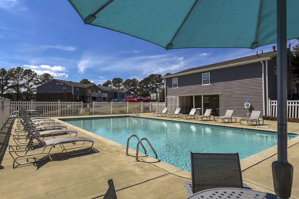 Gated swimming pool at Homewood Heights Apartment Homes in Birmingham, Alabama