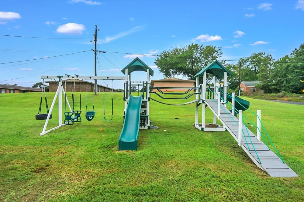 A children's playground for residents at Garrett Woods Apartment Homes in Phenix City, Alabama