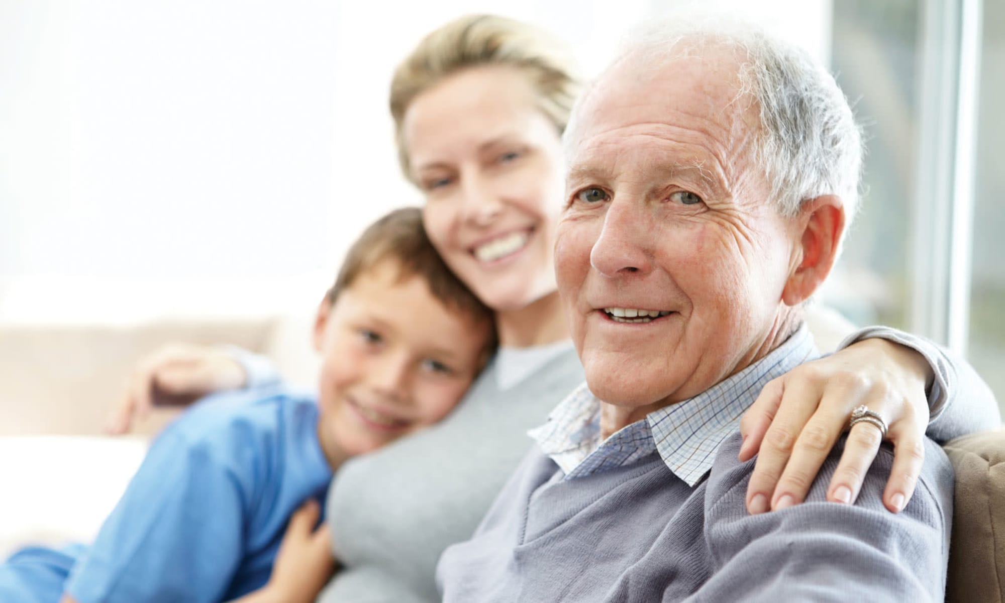 A resident and his family at Avenir Memory Care at Surprise in Surprise, Arizona.