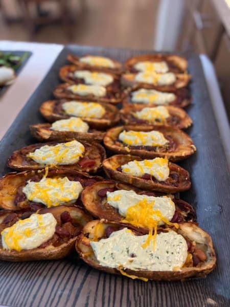 Grilled potato skins