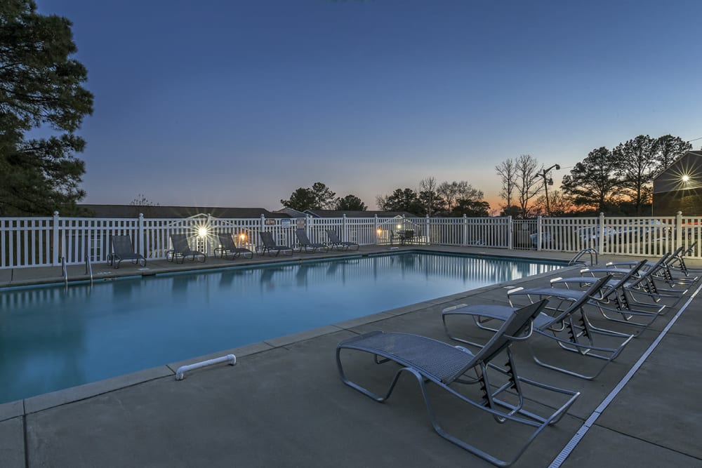 Twilight Poolside at Homewood Heights Apartments in Homewood - Birmingham Alabama 