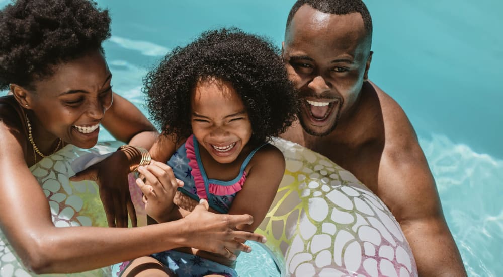 Residents having a blast in the swimming pool at a community by Mission Rock at North Bay community in Novato, California