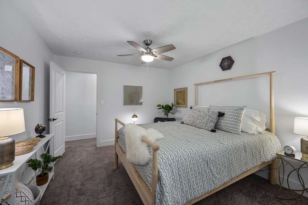Spacious bedroom at Millcroft Apartments & Townhomes in Milford, Ohio