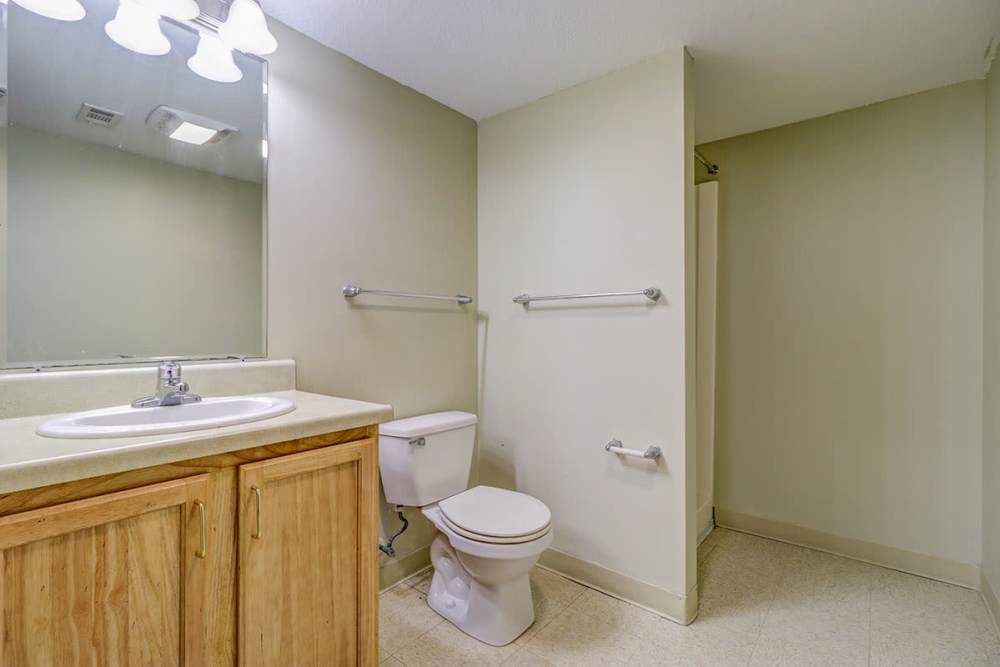Apartment bathroom and vanity lights at Jenny Greene in Hardeeville, South Carolina