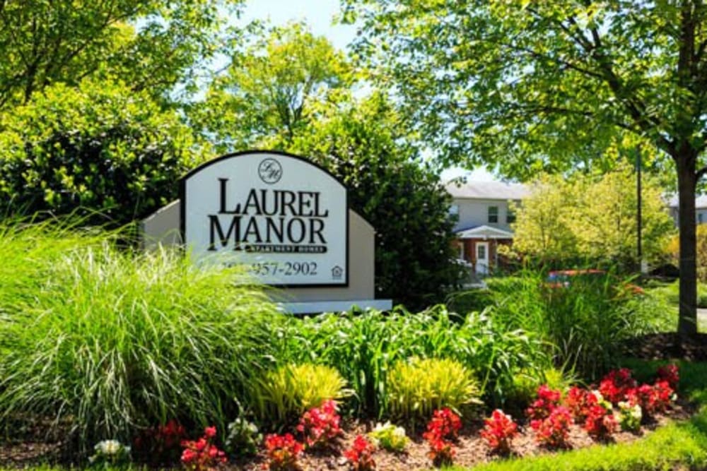 Sign board at Laurel Manor in Laurel, Maryland