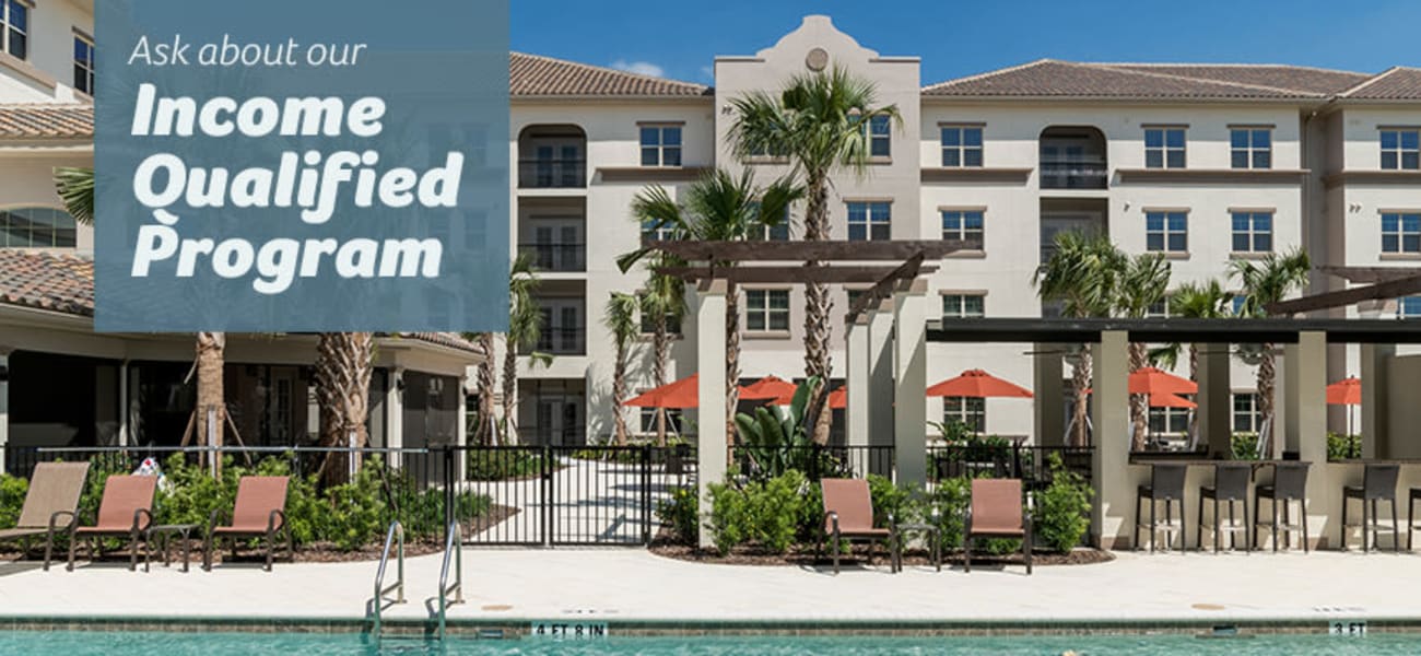Main building at Merrill Gardens at Solivita Marketplace in Kissimmee, Florida.