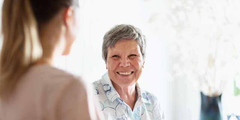 Resident smiling at The Blake at Pensacola in Pensacola, Florida
