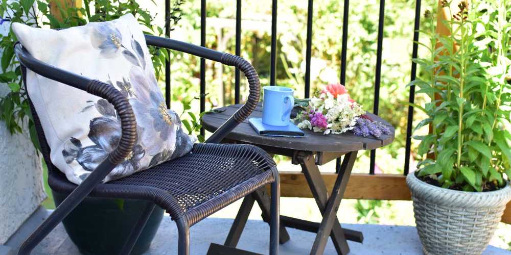 Private patio with chair at Rosewood at Clemson in Central, South Carolina