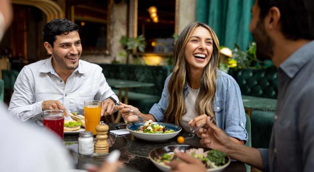 Residents out for a meal near The Grand 1501 in College Station, Texas