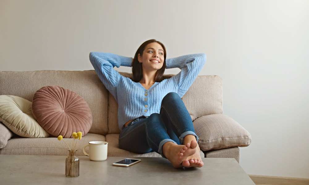 Happy resident at Riverwood Apartments in Reno, Nevada