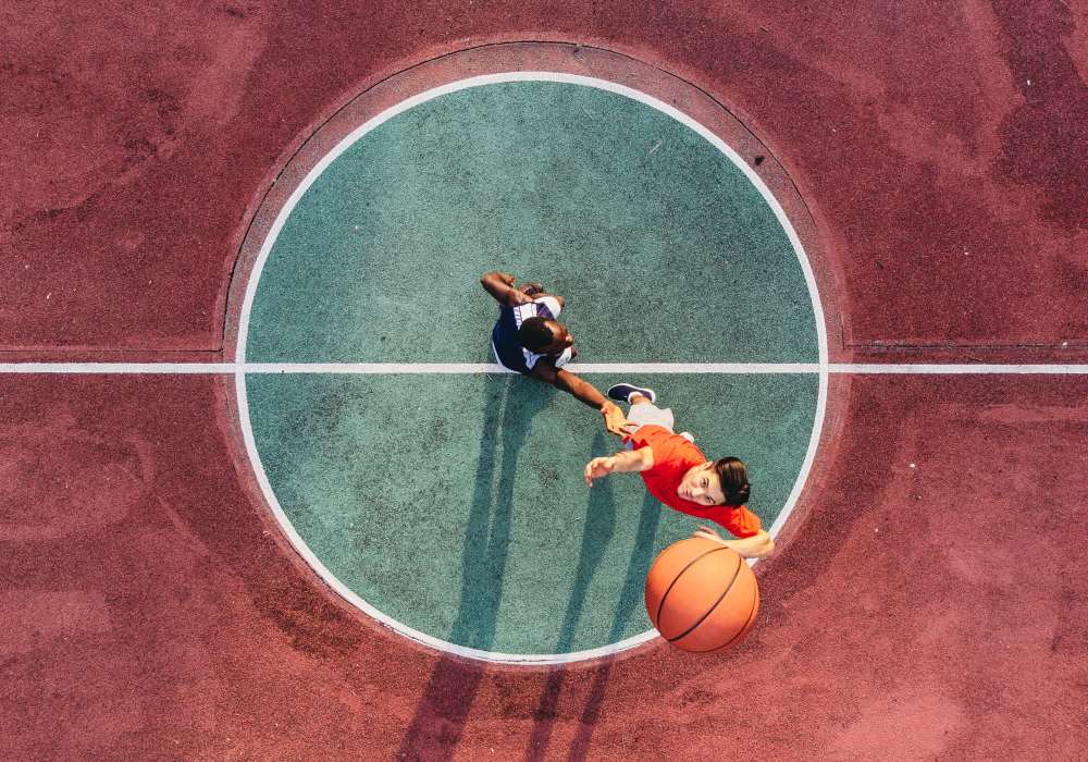 Basketball court at Palm Manor Apartments in McAllen, Texas