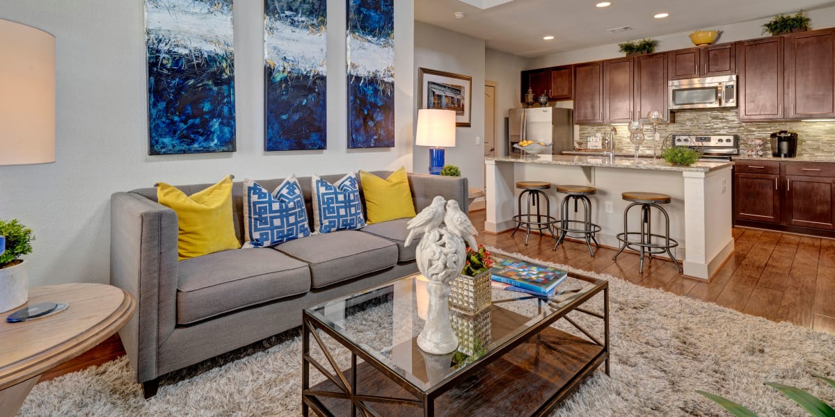 Luxury living room at Harbor Group Management in Norfolk, Virginia