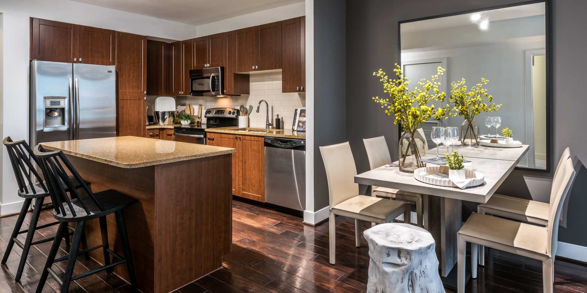 kitchen and dining room