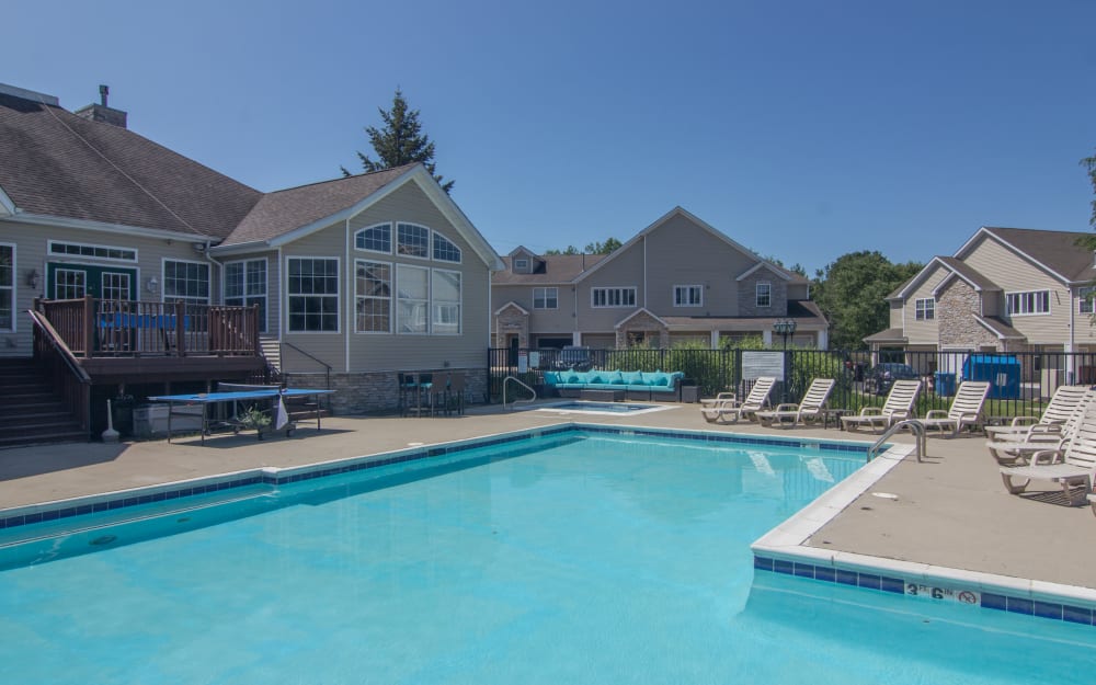Swimming pool at Hills of Aberdeen Apartment Homes in Valparaiso, Indiana