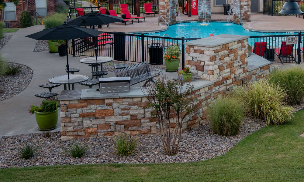 Outdoor patio at Icon at Norman in Norman, Oklahoma