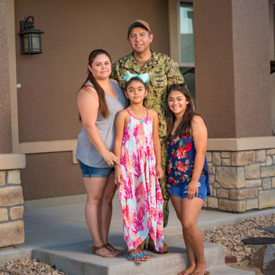 A service member and his family at Liberty Military Housing in Newport Beach, California