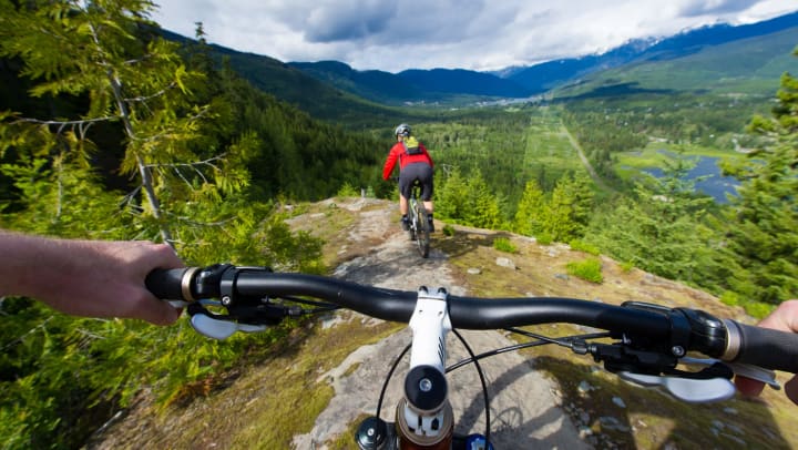 Bikers riding their bikes.