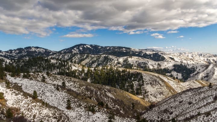 Bogus Basin with a light dusting of snow.