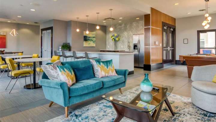 Community leasing office with multiple seating