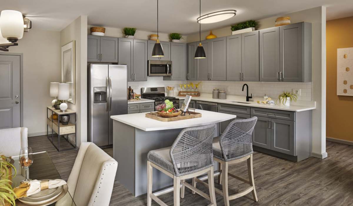 Kitchen area at Ten Trumbull in Trumbull, Connecticut 