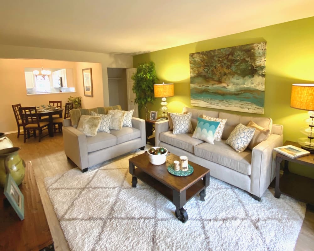 Spacious master bedroom with plush carpeting at Harbor Village Apartments in Richmond, Virginia