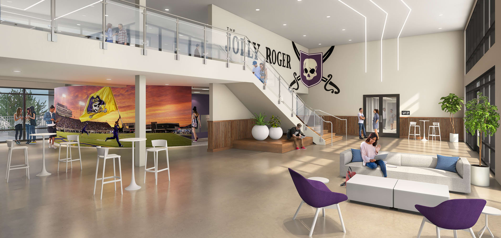 Leasing Lobby at The Jolly Roger in Greenville, North Carolina
