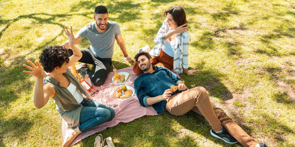 Happy resident family in the park near Canyon Townhomes in Phoenix, Arizona