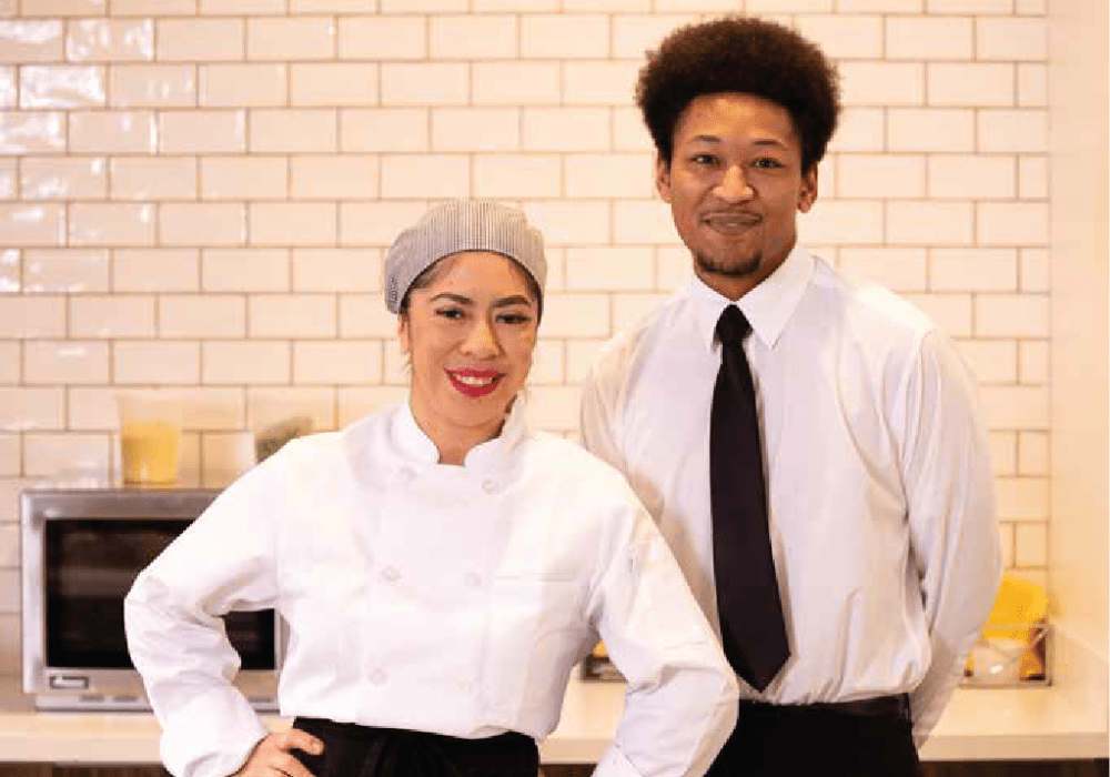 Two culinary staff at Clearwater Agritopia in Gilbert, Arizona