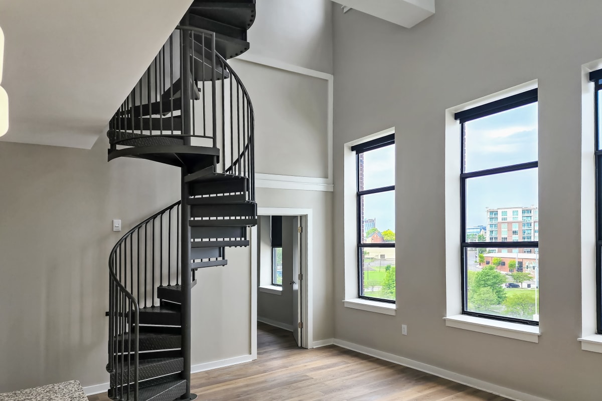 Historic lofts at City View Apartments in Nashville, Tennessee